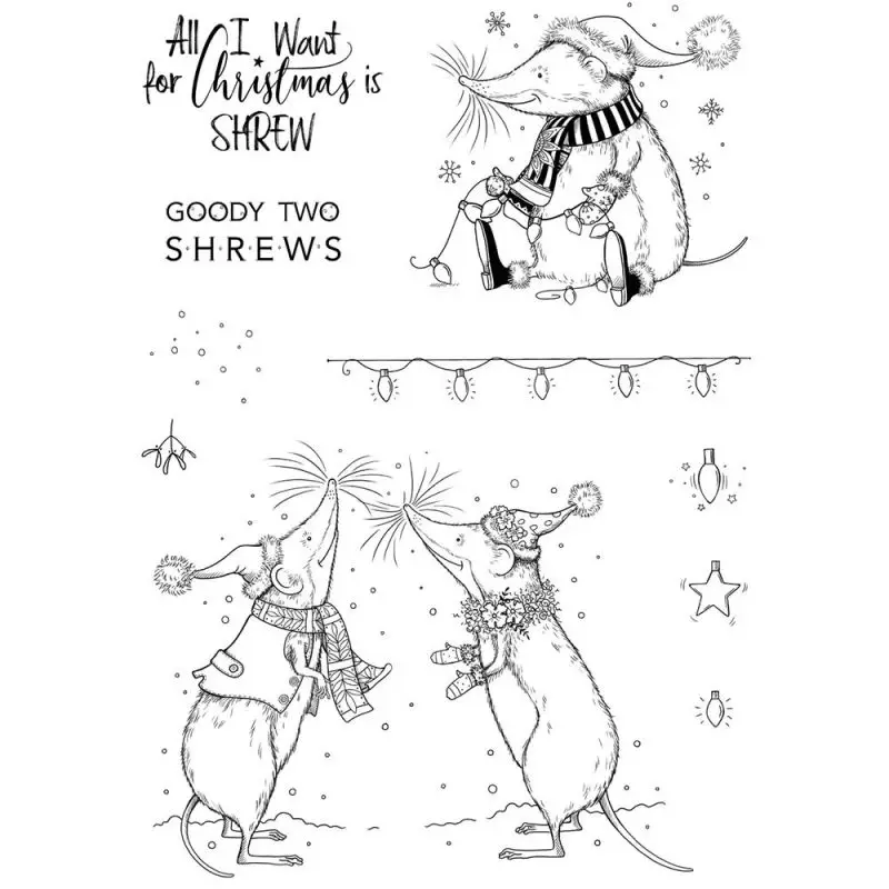 

All I Want For Christmas Is Shrew Clear Stamps Shrews Christmas Transparent Silicone Stamp for DIY Scrapbooking Cards Making X15