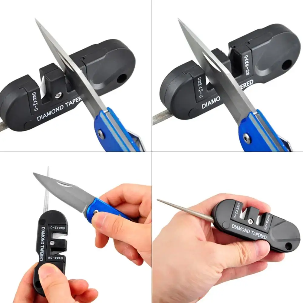 Foldable 2-in-1 Knife Sharpener, Portable Blade Pocket Size Sharpener for Kitchen, Outdoor Camping, Hiking and Daily Use