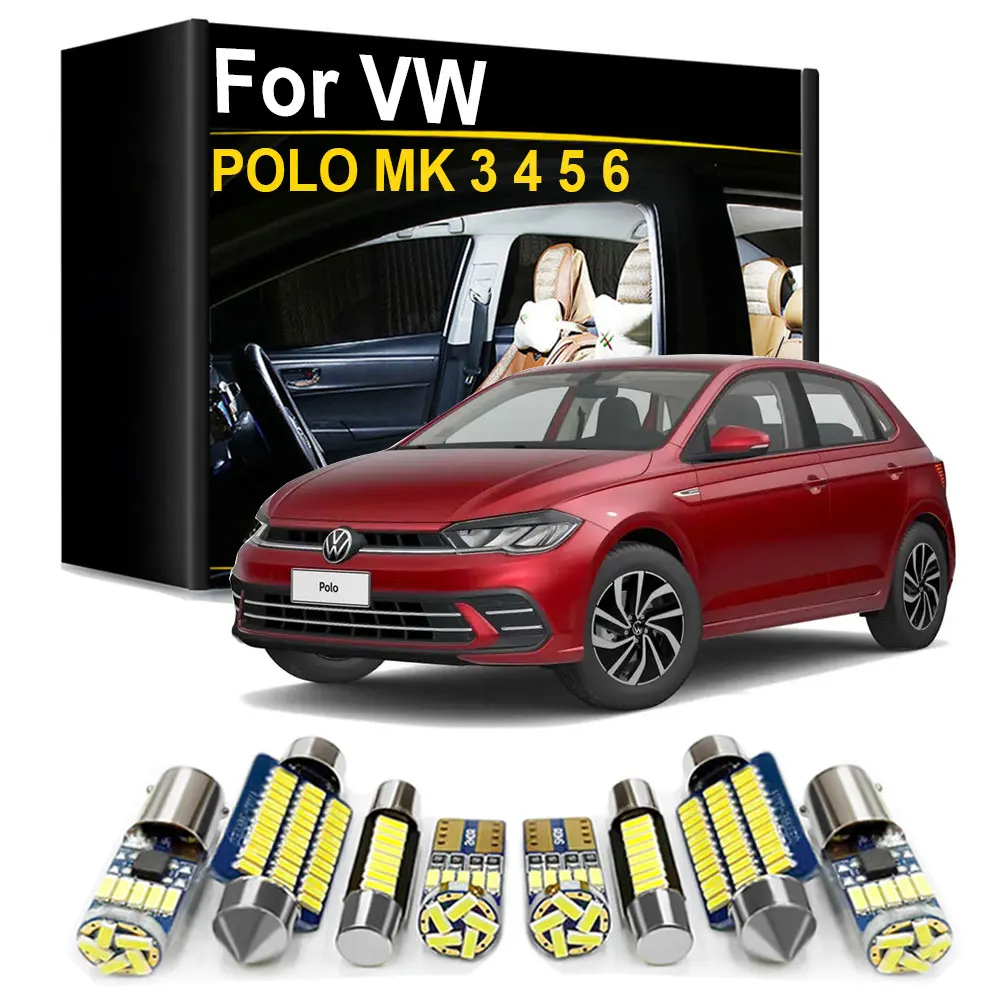 Interior LED Light Kit Canbus For VW POLO 3 4 5 6 6R 6C 9N 6N AW1 2004- 2016 2017 2018 2019 2020 2021 2022 Auto Accessories Part