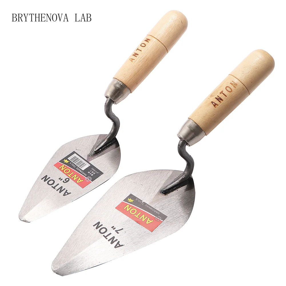 50# Carbon Steel Trowel Garden Floor Road Concrete Stepping Pavement Driveway Brick Trowel with Cement and Mortar 6/7 Inch