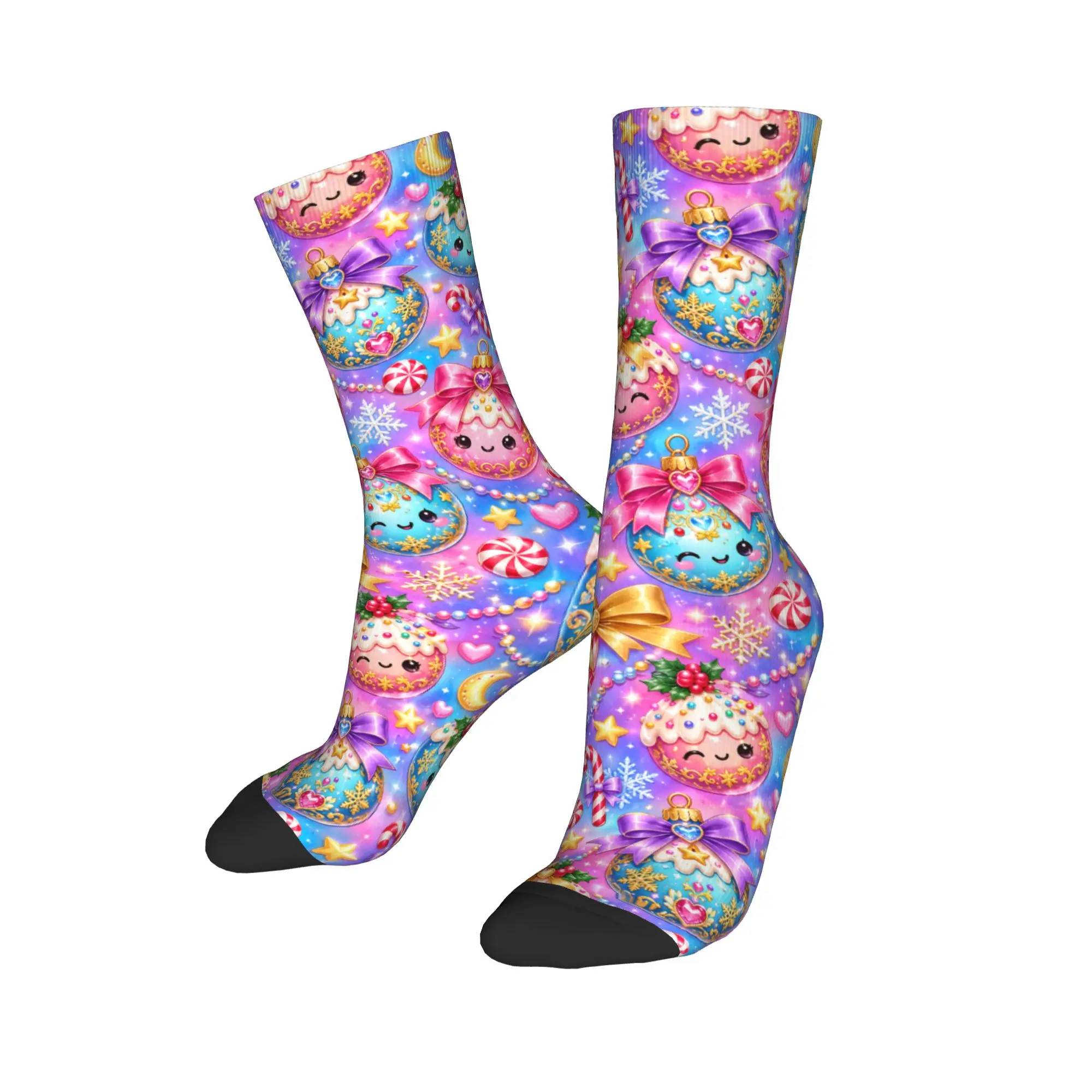 Pastel Christmas Treat Stockings  Graphic Retro Socks Spring Non-Slip Socks Men Climbing Breathable Socks