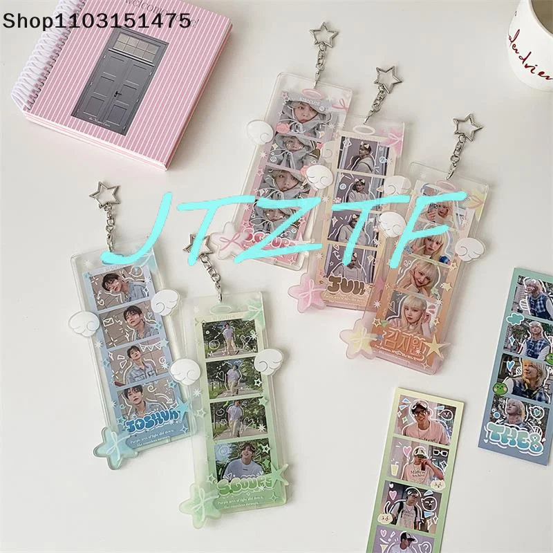

Acrylic Card Holder Idol Photo Storage Card Display Cute Star Four-compartment Photocard Holder Protect Pendant DIY Decor Gifts