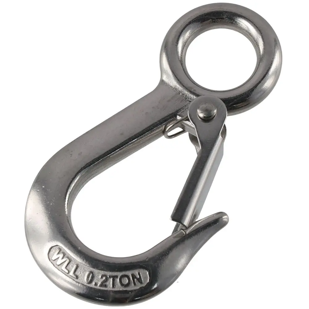 Rigging Accessory 304 Stainless Steel Grab Hooks 0.2t 440 Lbs.Work Load Slip Hooks Sliver Lifting Hook Engineering Slip Hooks