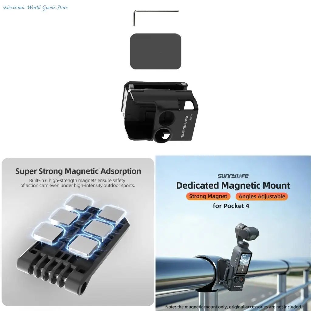 a3pd-suporte-magnetico-compacto-para-pocket-4-suporte-montagem-camera-com-mecanismo-liberacao-rapida-bloqueio-para