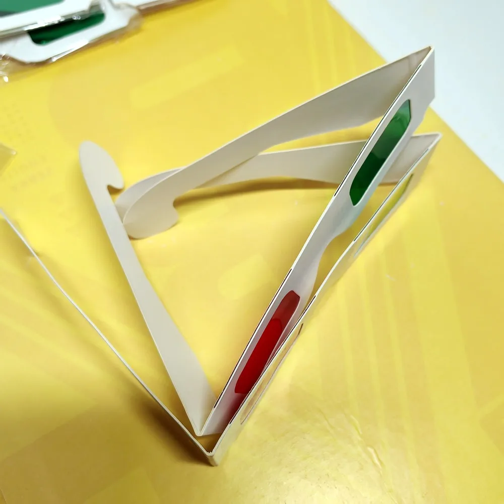 50 teile/los Wiederverwendbare Weiß Papier 3d Gläser Papier Rahmen Rot/Rot Rot/blau Objektiv 3d Decoder Gläser für Förderung – Detail 5