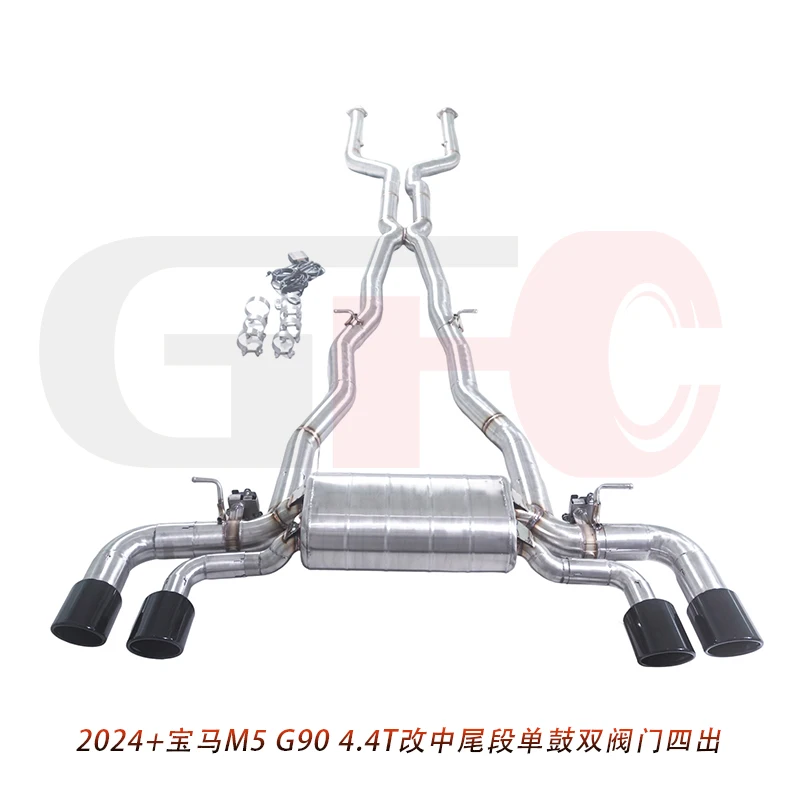 For the 2024-2025 BMW M5 G90 4.4T high-performance catback exhaust system, with valve muffler, compatible with OEM diffuser
