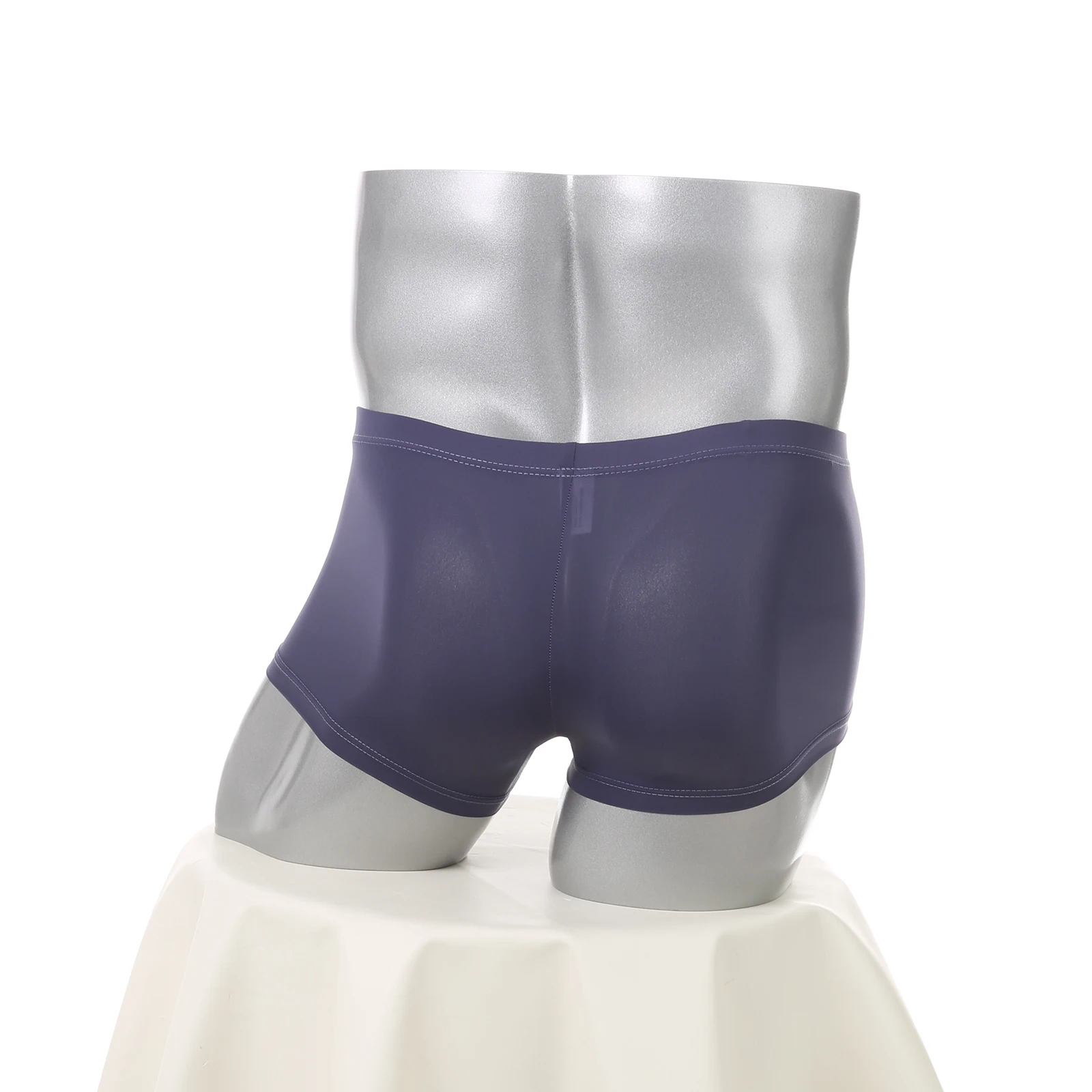 Sexy Men Underwear Ice Silk Mini Boxers Shorts Transparent Ultra Thin Panties Man See Through Underpants Homme Cuecas