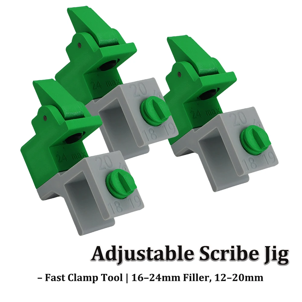 Gabarit de traçage réglable 3 pièces – Outil de serrage rapide | Remplisseur 16-24 mm, 12-20 mm