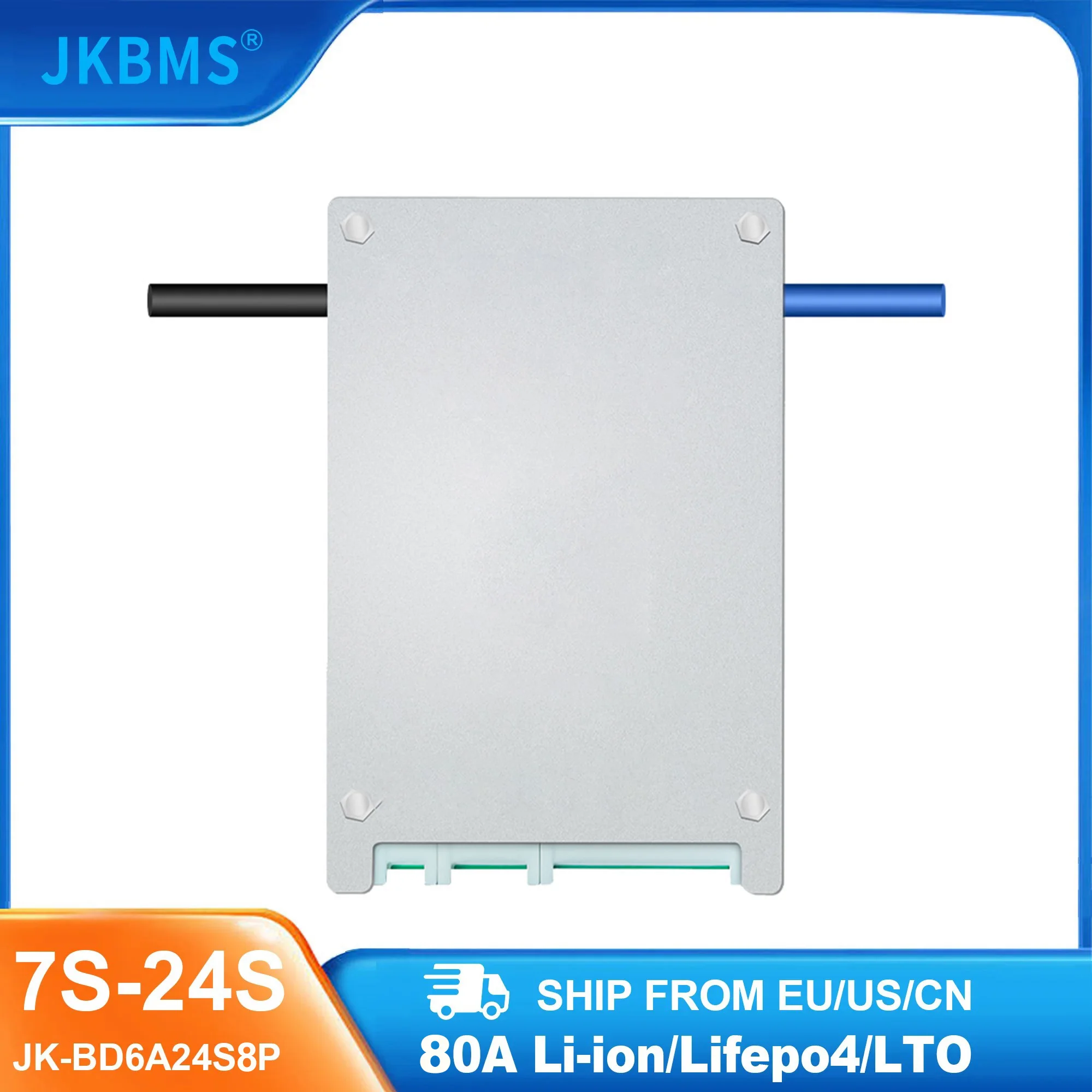 JKBMS SMART BMS 7S 8S 9S 10S 11S 13S 14S 17S 20S Active Balance 80A BMS Li-Ion LTO 18650 Battery Lifepo4 Battery Storage Ebike