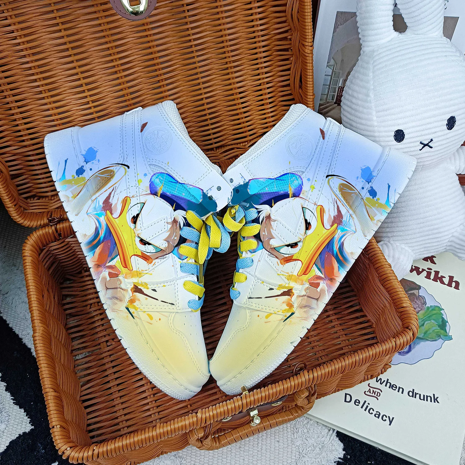 New Disney cartoon women princess Donald duck cute Casual shoes non-slip soft bottom sports shoes for girl gift