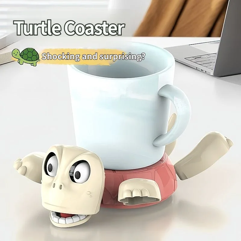 Cute Turtle Coaster Set Heat Resistant Funny Tea Cup Mat Tabletop Decor for Home Kitchen Office Gift Frightened Design Fairy