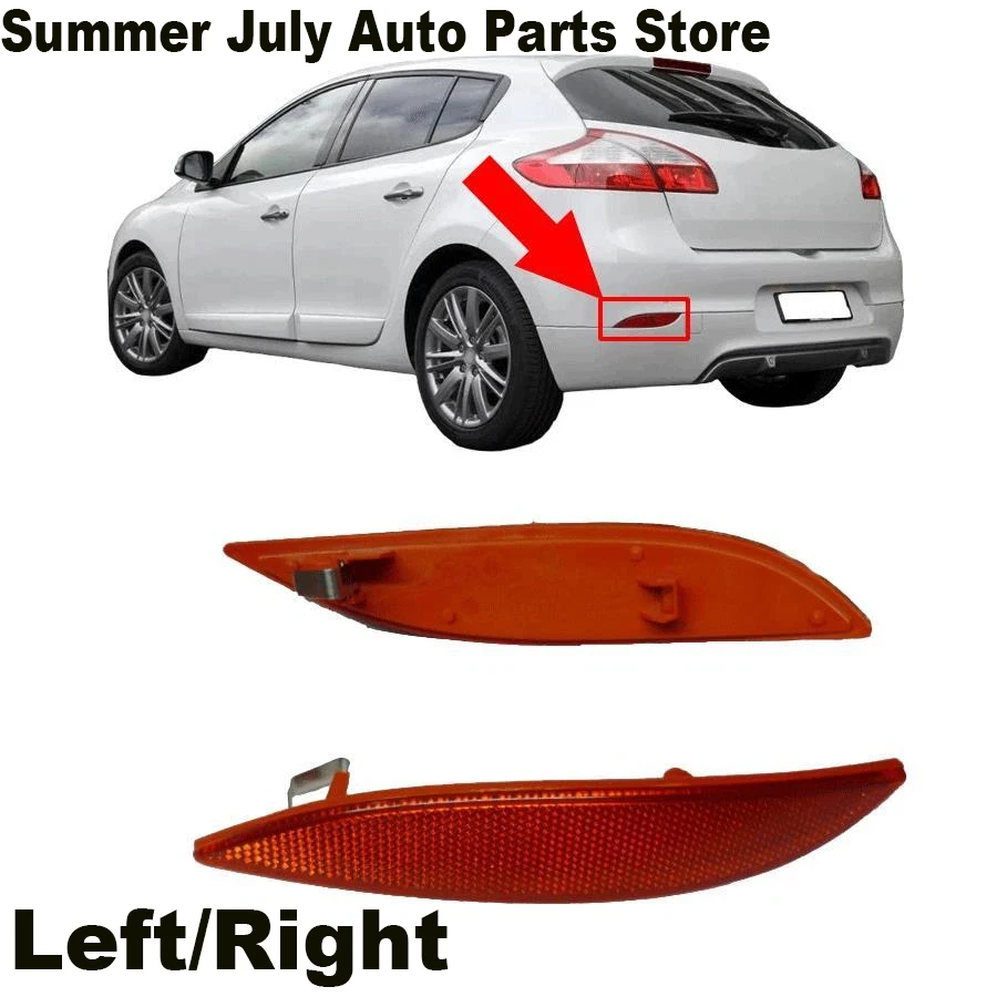 

1PC Rear Bumper Reflector Light Lens Left / Right Side For Renault Megane MK3 2008-2013 265600004R Mirror Light Lens Replacement