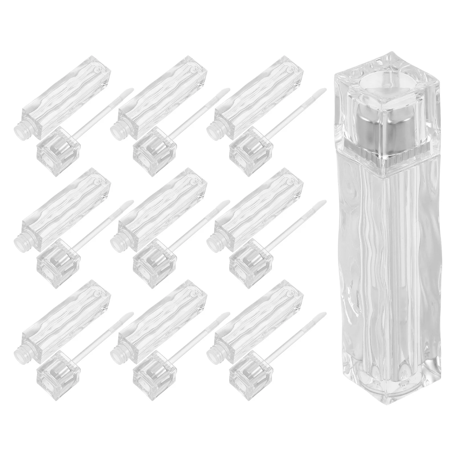 

10Pcs Transparent Lip Gloss Tubes Crystal Style Refillable Empty Containers for DIY Lipstick Travel Daily Use