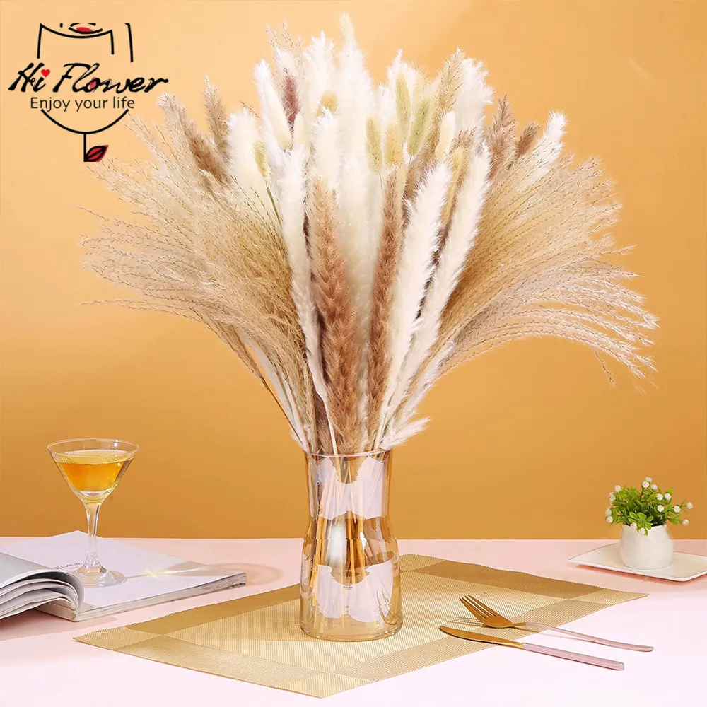 

Pampas Grass Natural Dried Flower Bouquet Small Real Reed Plants Boho Home Decor Wedding Party Decorations Diy Pampa Phragmites