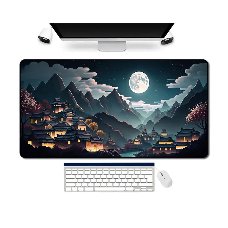 Mountain Village Table Mat, Non-slip and Waterproof Mouse Pad, Office and Gaming Desk Decorative Mat, Perfect Gift for Friends.