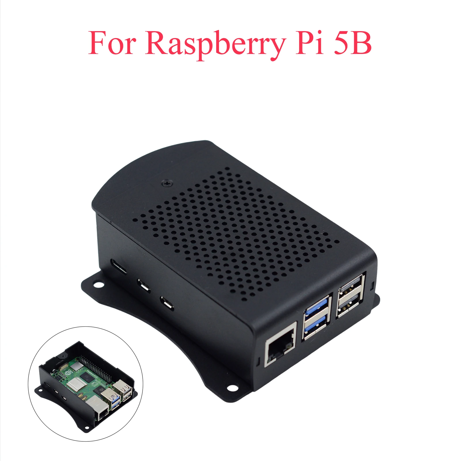 Raspberry Pi Case Aluminum Alloy Case Cover Cooling Protective Box With Raspberry Pi Active Cooler Fan For Raspberry Pi 5