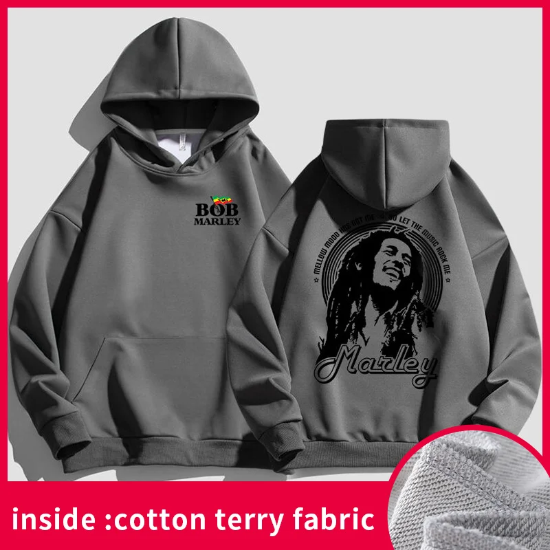 Bob Marley Hoodie Punk Rock Reggae Music Sweater Men\'s Casual Versatile Top Spring New Oversize Retro Pullover 6xl