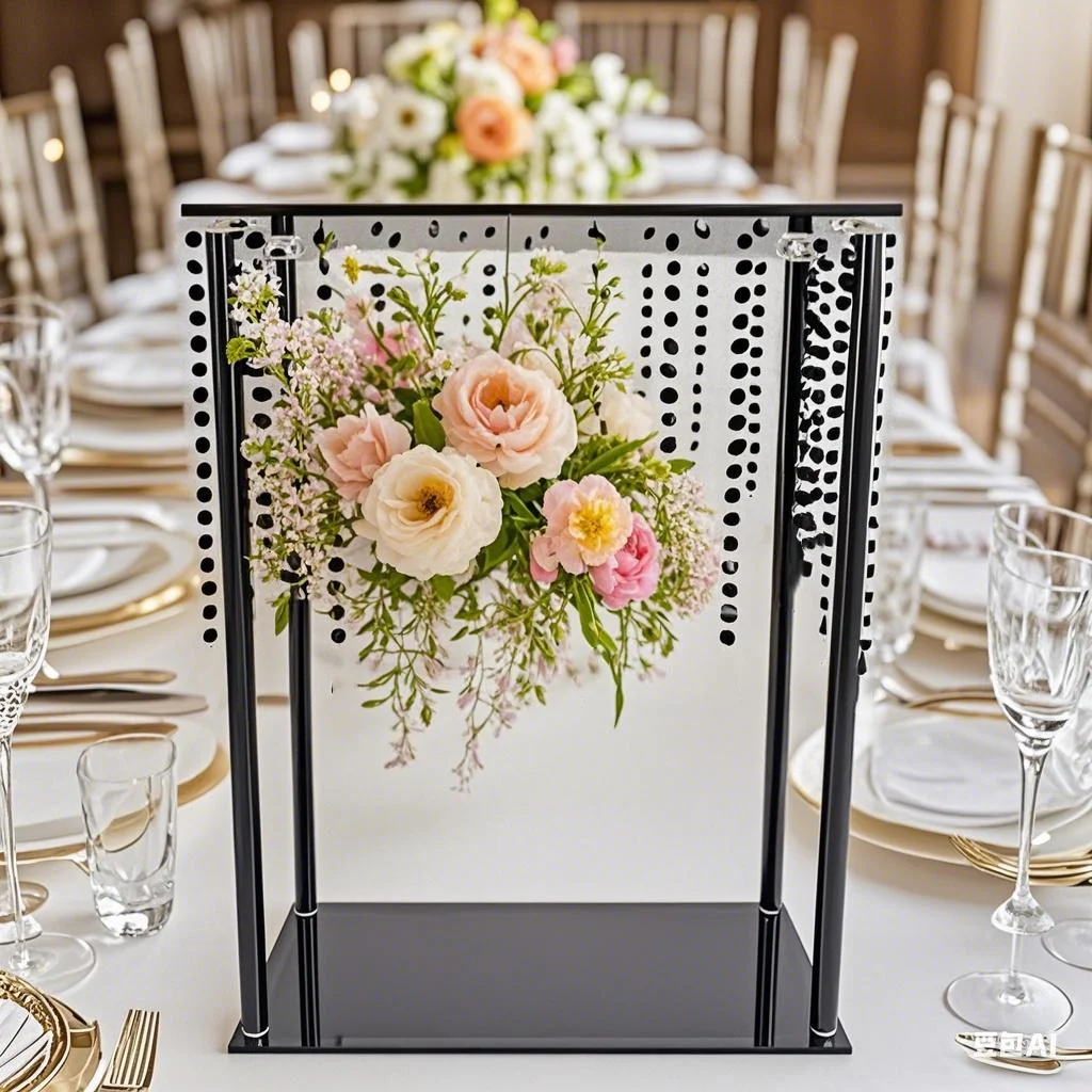 

4pcs 6pcs 60-110cm)Black metal acrylic Flower Stand Chandelier Wedding Table Centerpiece