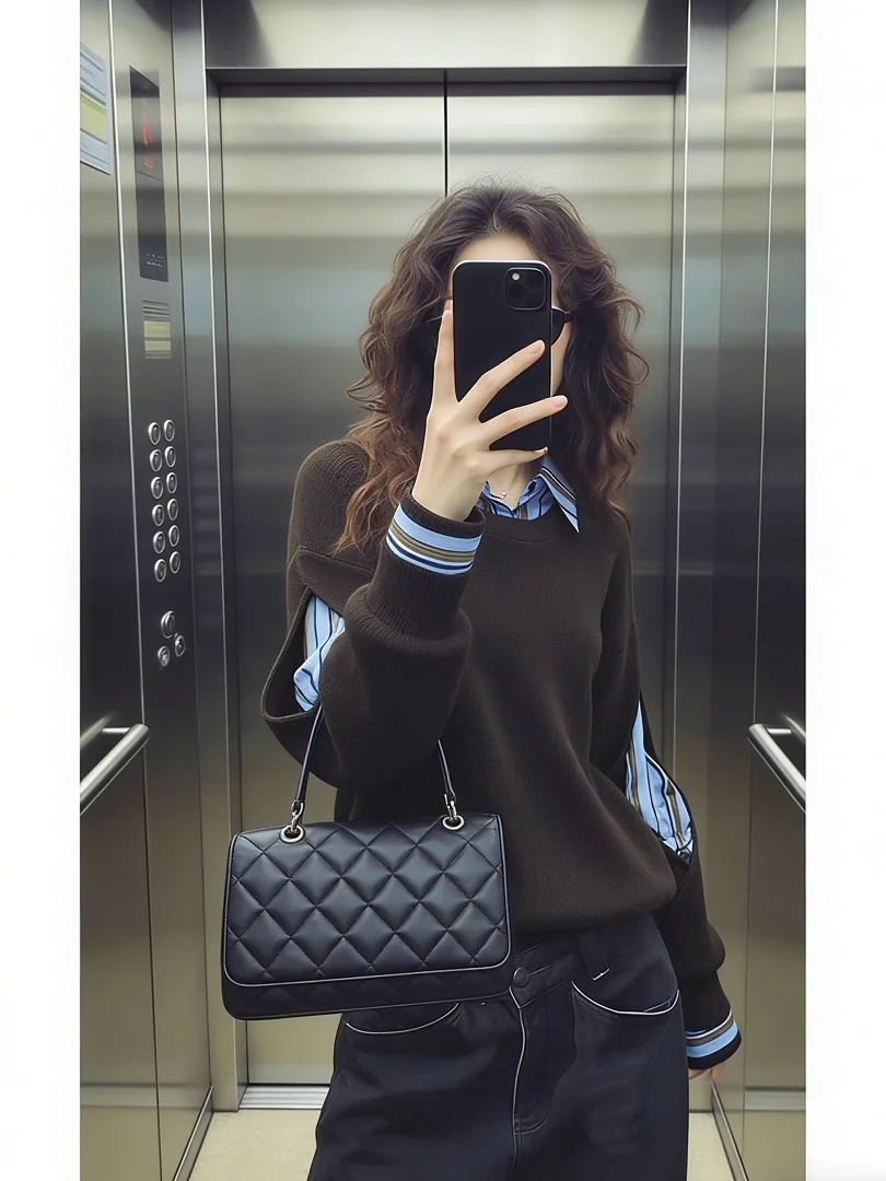 

Unique ort Knitted Knit Sweater Stand Collar Winter Faion Korean Sle Inner Wear Top Ele Luxury Fem Long Sve