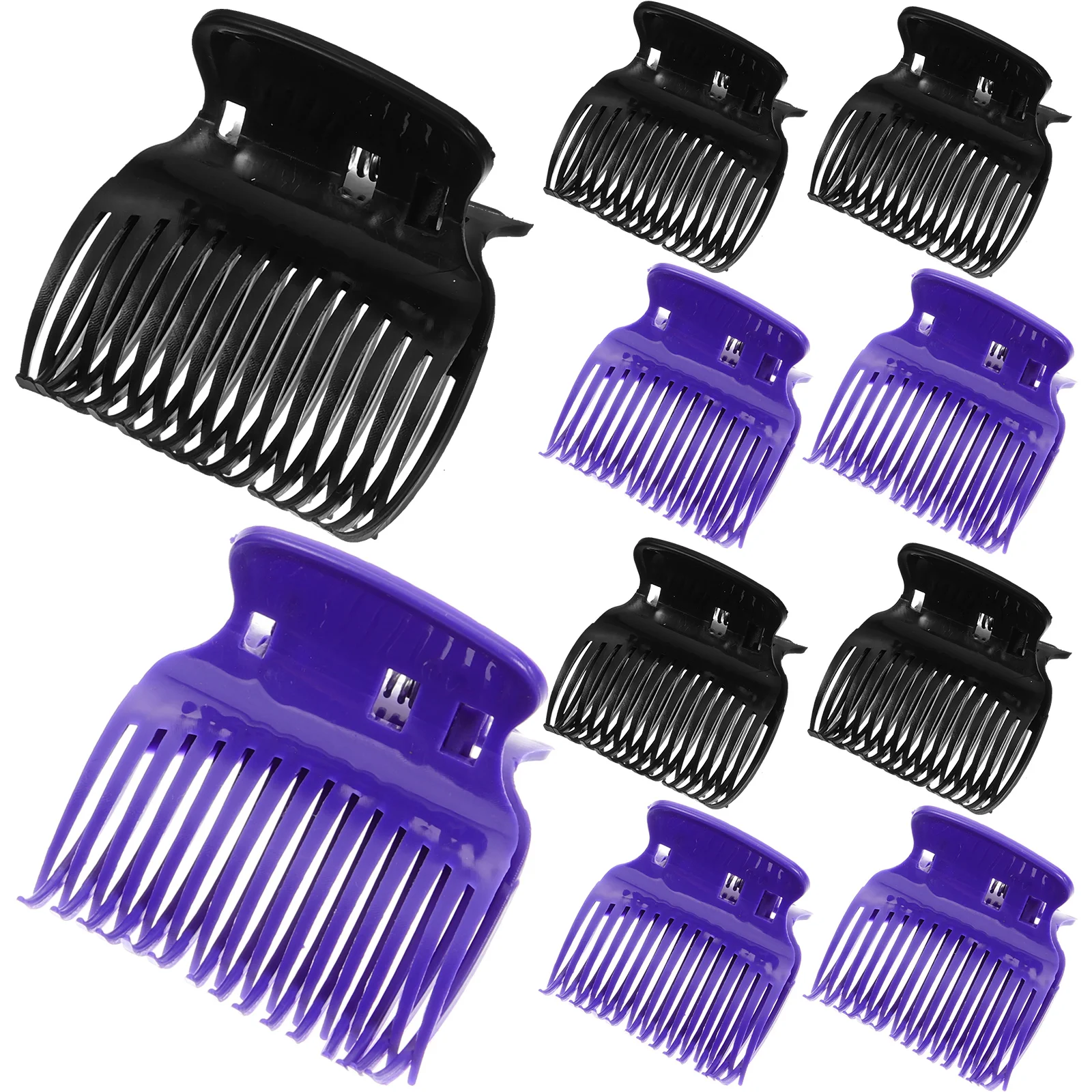 12 Pcs Hair Curling Iron Hot Roller Clip Styling Claw Care Insulation 12pcs (black 6 Purple Pcs) Securing Clamp Curler Abs