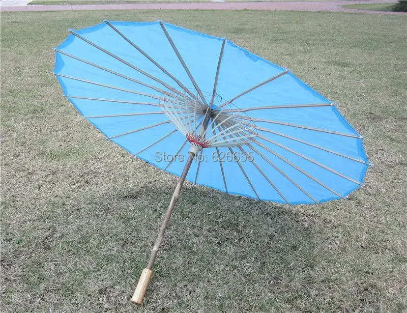 Chinesischer Farbiger Stoff-Regenschirm Weiß-Rosa Sonnenschirme Traditioneller Chinesischer Tanz-Farbschirm Japanische Seiden-Requisiten – Detail 31