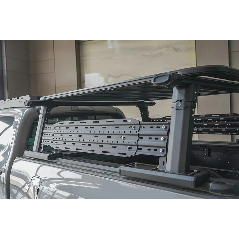 Car Accessories Heavy Duty Adjustable Aluminum Roll Bar Equipped With Roof Platform Fit Pickup Rear Tub