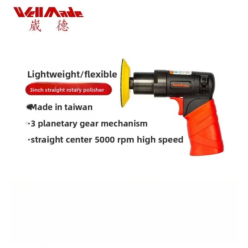 Taiwan 3inch Direct Drive Pneumatic Polishing Machine Sandpaper Grinder Small Car Waxing Sanding Machine Wm-1113