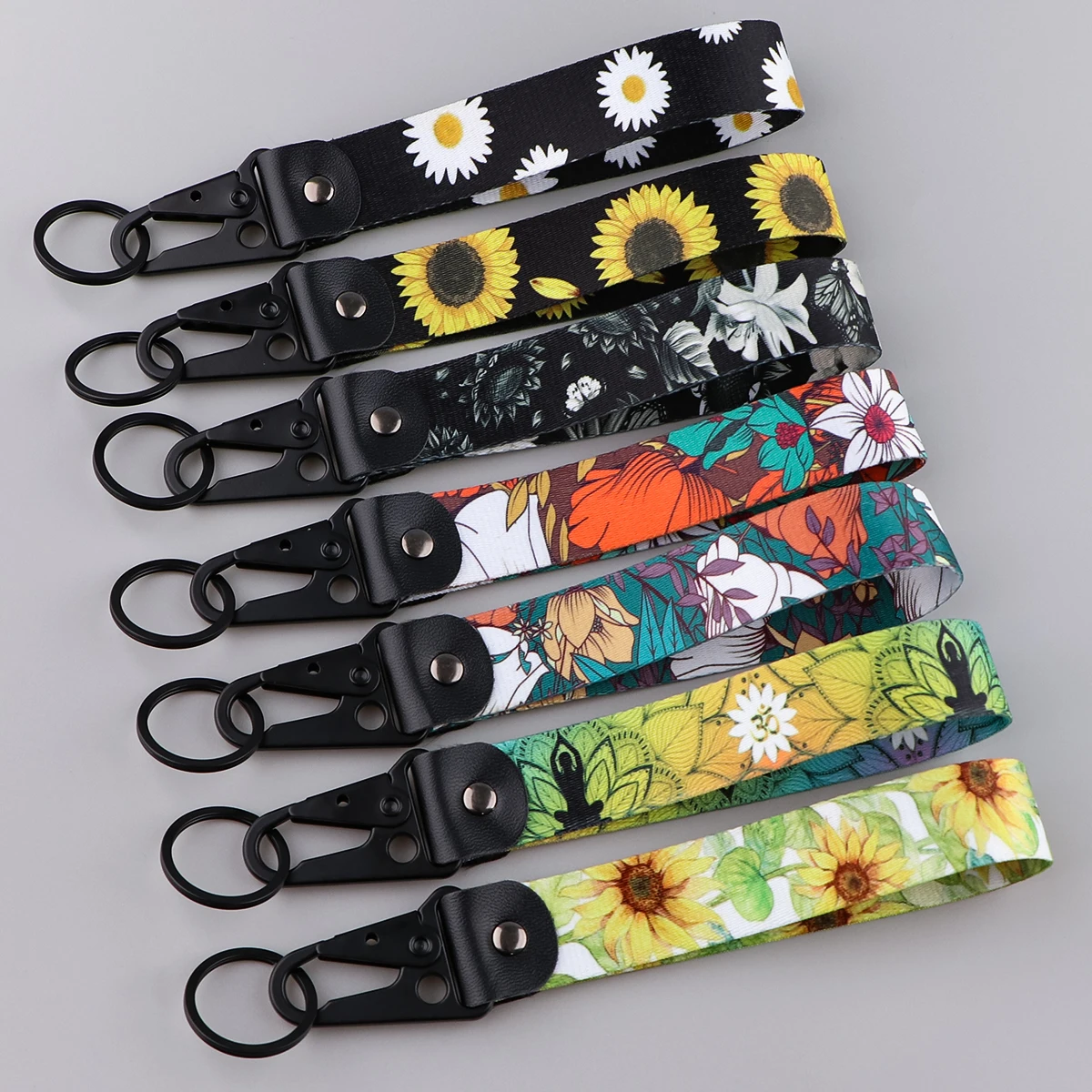 ER2034 Sunflower Keychain Short Eagle Beak Lanyard For Phone Rope Badge Holder USB Pendant Car Keys Jewelry Little Daisy Lanyard