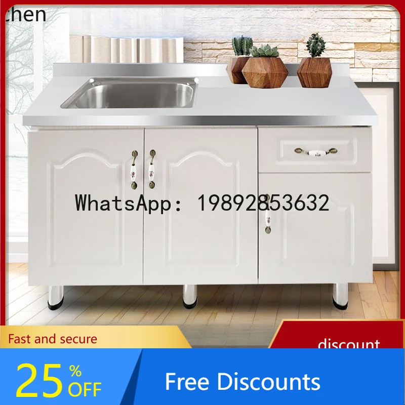 AA  Stainless Steel Stove Cabinet Sink Integrated Kitchen Cabinet Sideboard