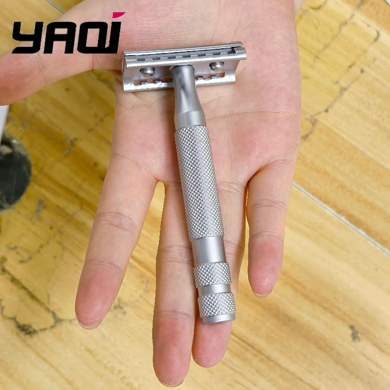 2026 YAQI Professional KNIGHT-HELMET razor Head Stainless Steel Handle DE Safety Razor for Men Shaving