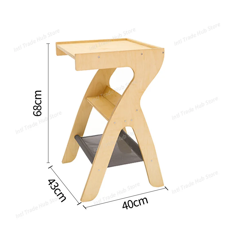 Simple solid wood multi-functional side table, bedroom home design sofa matching side table, household living room