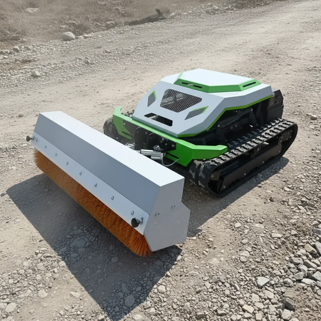 

Crawler Lawn Mower Battery-Powered Remote Control Snow Sweeping Accessory Obstacle Detection for Garden