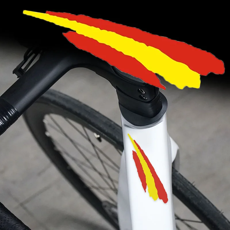 

1 шт., наклейка на велосипед с испанским флагом, водонепроницаемая, износостойкая, для рамы велосипеда MTB, передняя вилка, рамка, верхняя трубка, украшение, виниловая наклейка
