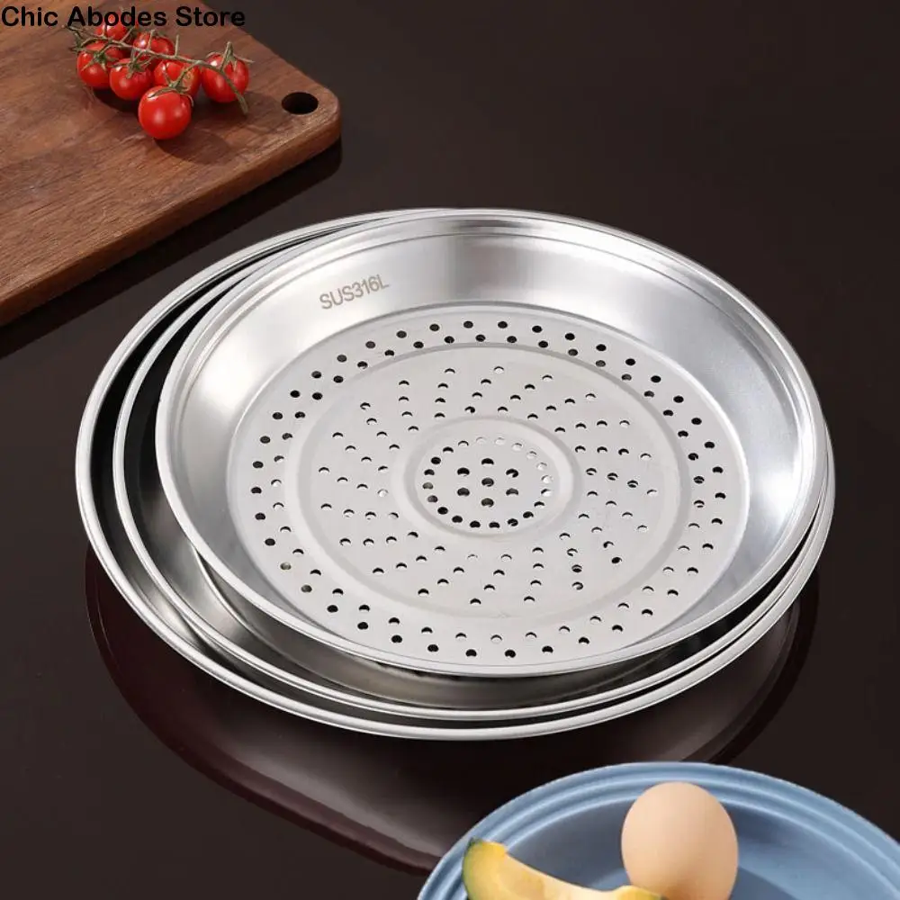 

Household Stainless Steel Wok Steamer Rust-proof Large Size Pot Steaming Tray Deepen Professional Steaming Basket Dish