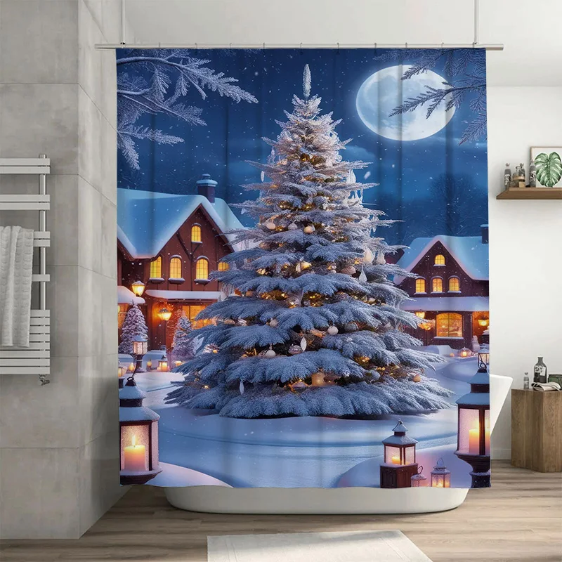 

Туму Очаровательный Зимний Лес Ванная Занавеска Для Душа Снежные Деревья Уютная Кабина Природный Декор