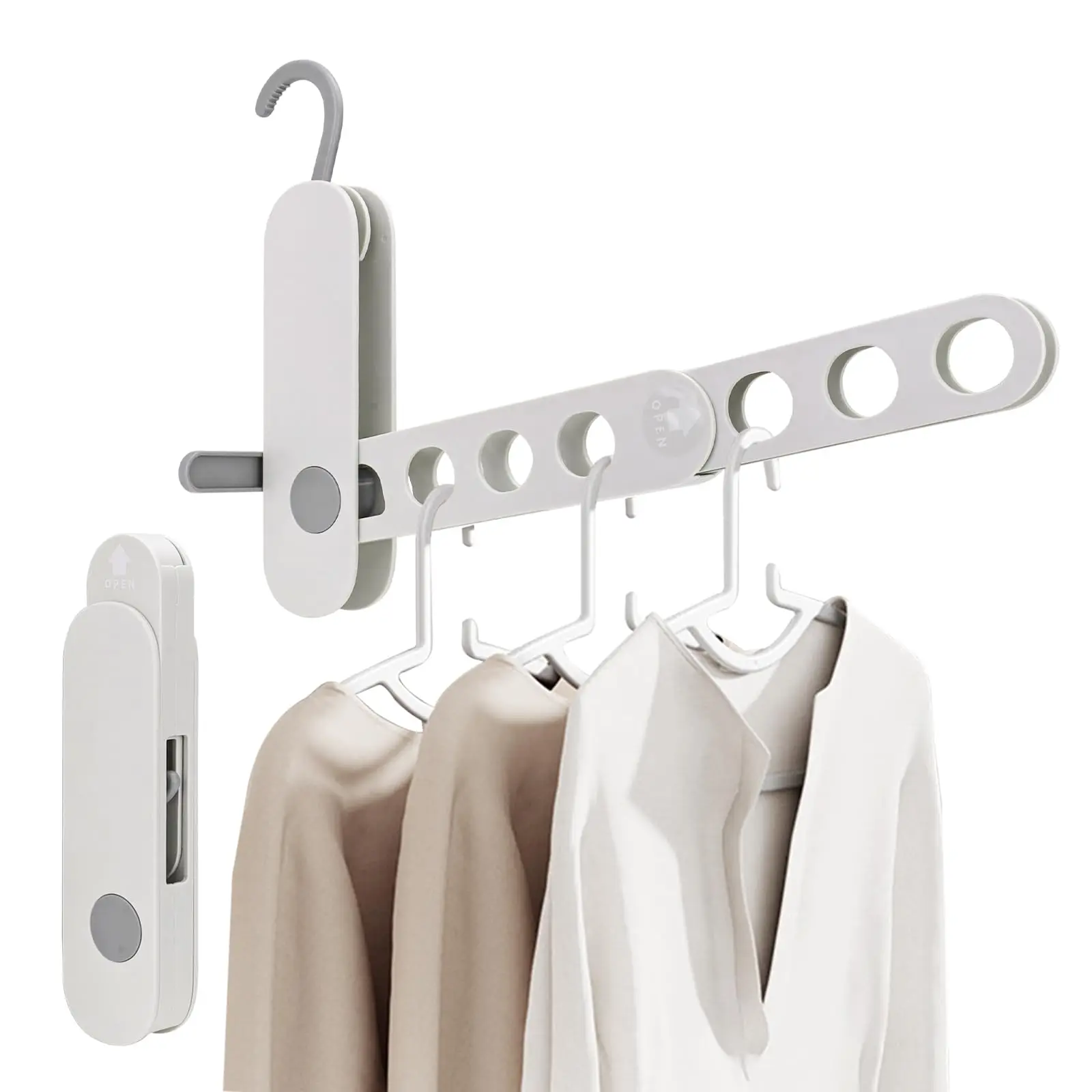 

Outdoor Travel Portable Folding Clothes Hanger Portable Seven Hole Clothes Hanger Business Trip Hotel Clothes Hanger Divine Tool