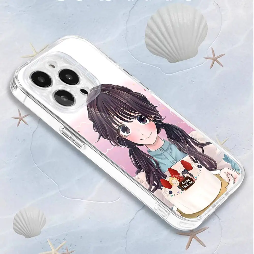 حافظة هاتف Kaoruko Waguri لهاتف iPhone 16,15,14,13,12,11 Pro,Max,Plus,X,XS,XR,SE4,E غطاء ناعم شفاف صغير