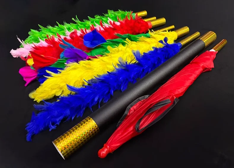 

‌Feather Stick Magic - Pro Stage Gimmick Magician’s Feather Flower Premium Multi-Transformation Prop for Comedy Close-Up Magic