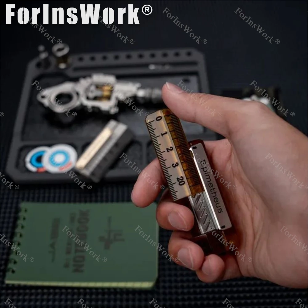 WANWUEDC&ROGUE Ruler Mechanical Push Slider EDC Tools Stress Office Gadgets Escritorio Autism Toys