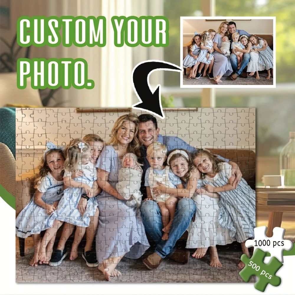 35/300/500/1047pcs Personalized Custom Photo Puzzle Family Photo This Personalized Puzzle Can Be A Unique Gift For Family
