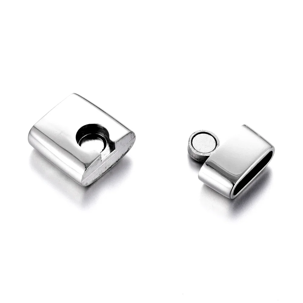 Stainless Steel Magnetic Clasps 10*3mm Hole Leather Cord Connector Clasps Magnet DIY Bracelet Making Jewelry Findings