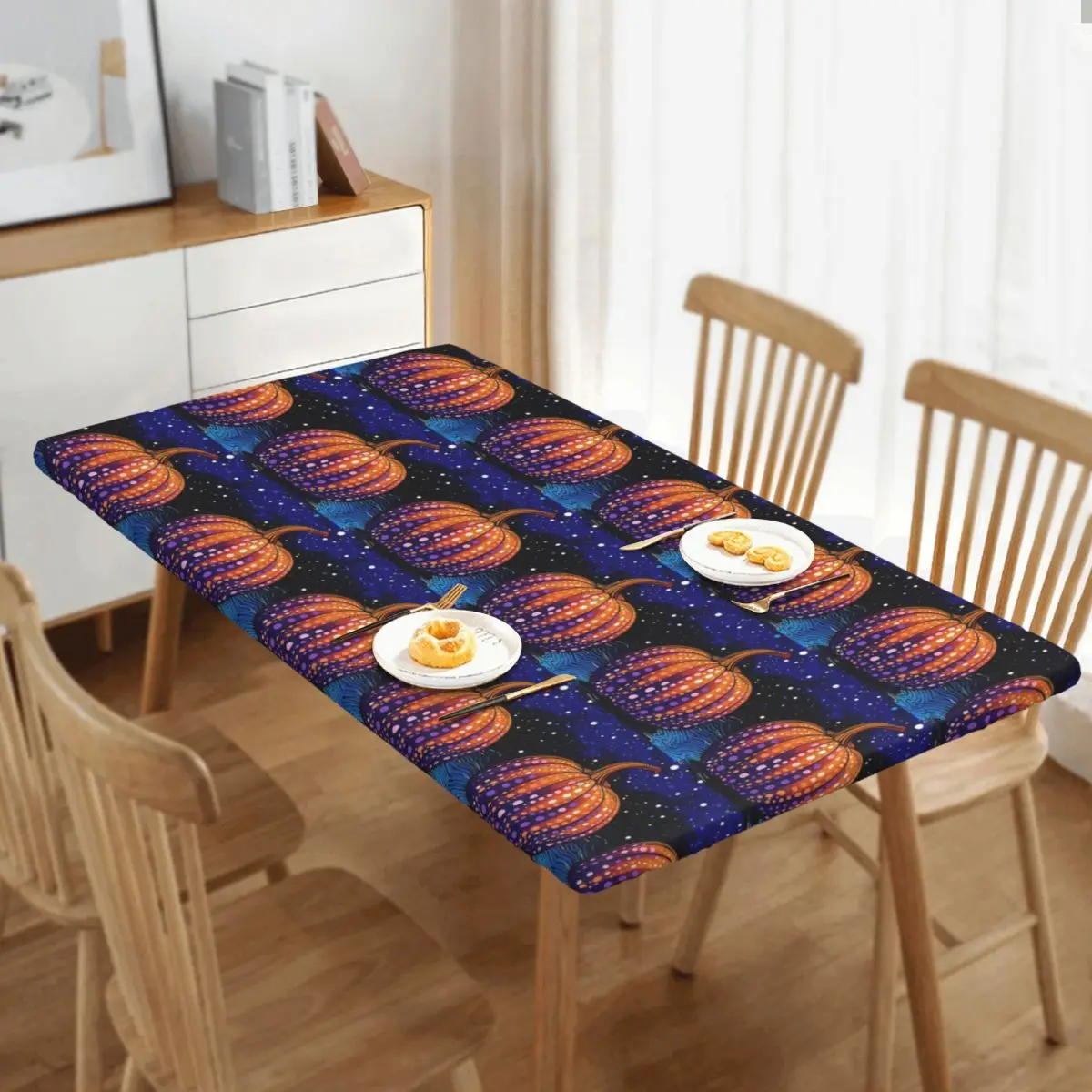 Yayoi Kusama Polka Pumpkin Custom Rectangular Tablecloth Oilproof Table Cover for Dining Events Table Cloth