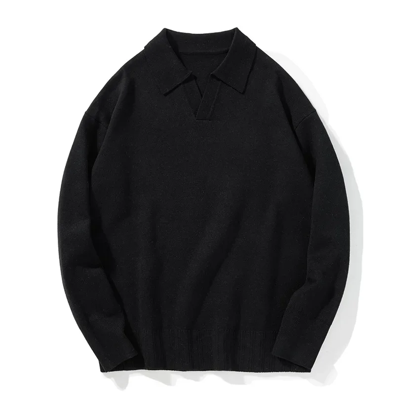 LIBIELIY Men's Business Knitted Jacket For Spring And Autumn 2024 New Style, Youth Loose Type, Simple And Casual Knitted Polo S