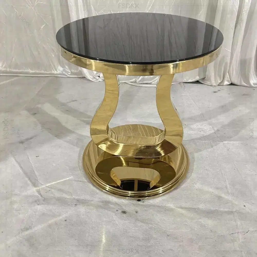 Wedding Cake Table Decor FSDKX Wedding Latest Design Stainless Steel Mirror Glass Flower Or Cake Table