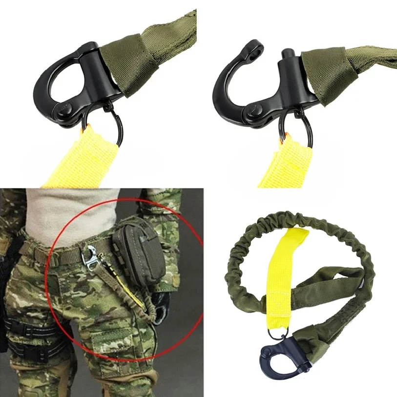 

Quick Release Safety Lanyards Tactical Military Quick Release Wasit Bag Sling Safety Lanyard Sling Nylon Rope Bungee Strap