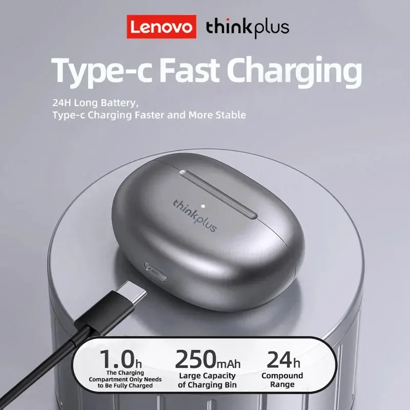 100% เดิม Lenovo LP5 ไร้สายบลูทูธ 5.4 หูฟังหูฟังสําหรับเล่นเกม HiFi หูฟังกีฬาชุดหูฟังกันน้ําพร้อมไมโครโฟนใหม่