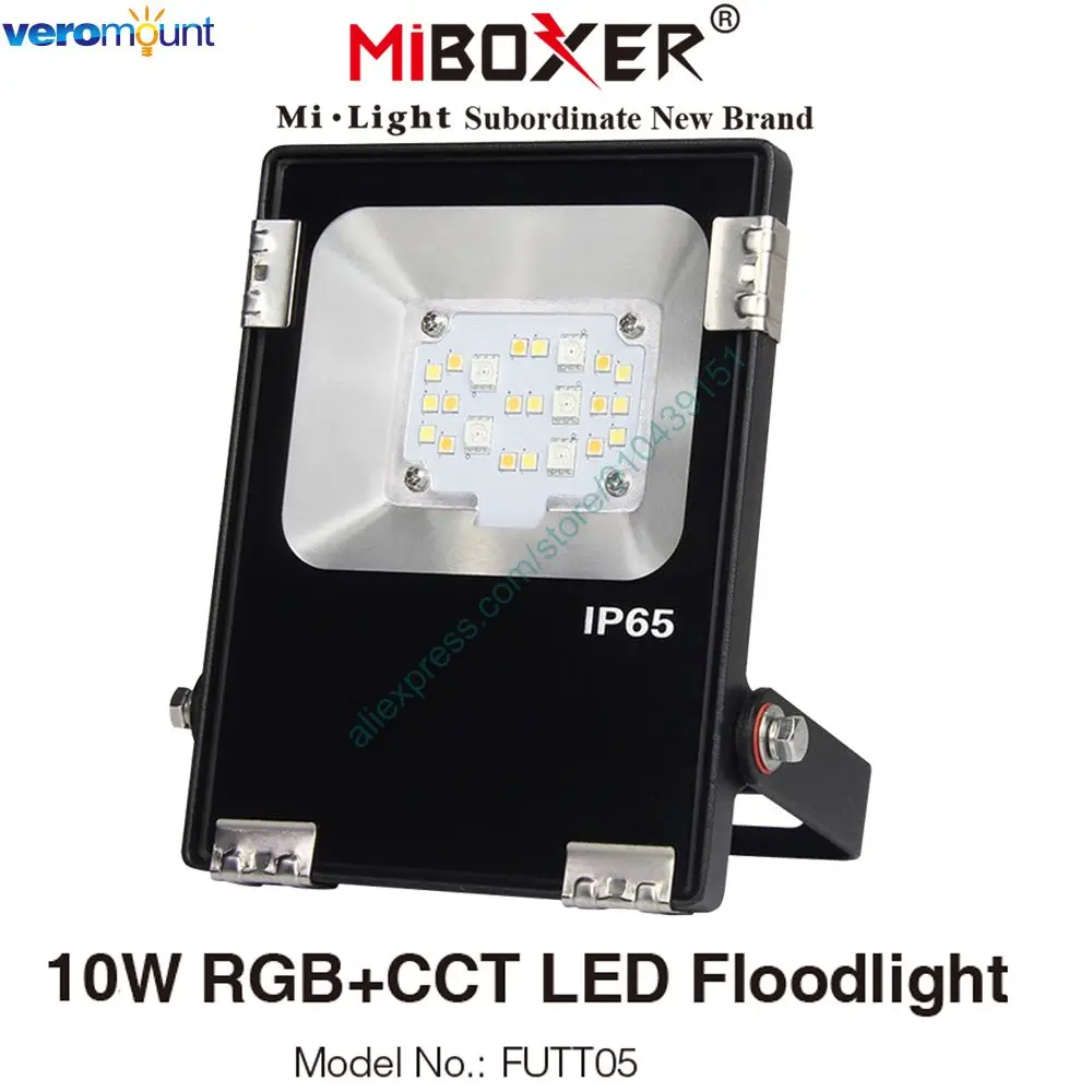 MiBoxer FUTT05 10W RGB+CCT LED Floodlight IP65 Waterproof AC85-260V Outdoor Landscape Light 2.4G RF Remote Wifi Tuya APP Control