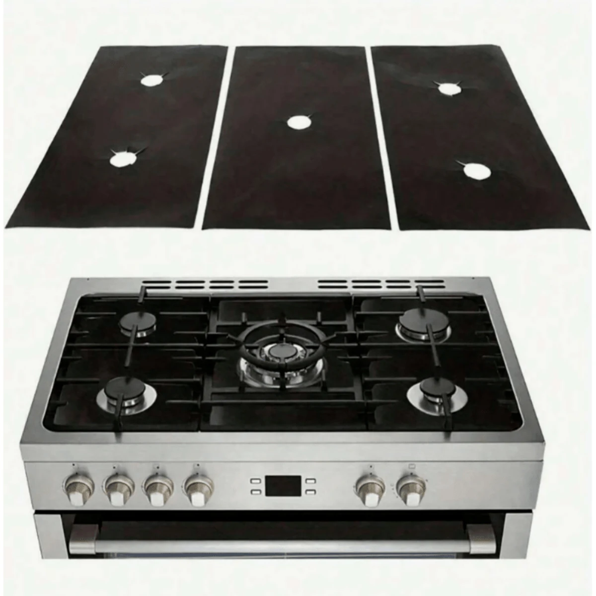 3-Piece Set of Gas Stove Heat Insulation Pads, Can Be Cut to Any Size, Oil-Proof and Stain-Resistant, Cleaning Gas Stove Protection Pads, Kitchen Supplies
