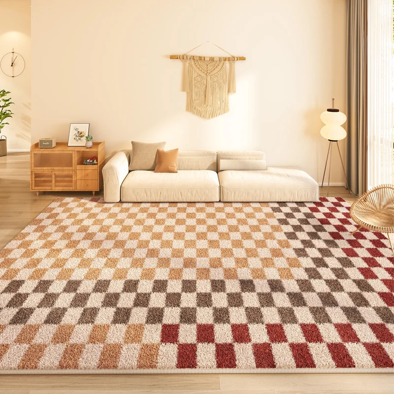 Tapis moelleux de style français de luxe léger, tapis en peluche doux, grande surface, décor de chambre à coucher, optique lea, polymères de sol pour la maison, salon