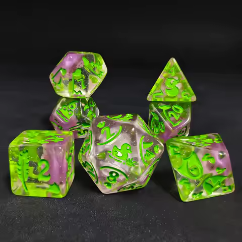 7Pcs/set Resin Transparent Duck Dice Set D20 D12 D10 D00 D8 D6 D4 Club Bar KTV Home Decora Entertainment Games Accessory